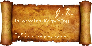 Jakabovits Koppány névjegykártya