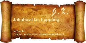 Jakabovits Koppány névjegykártya